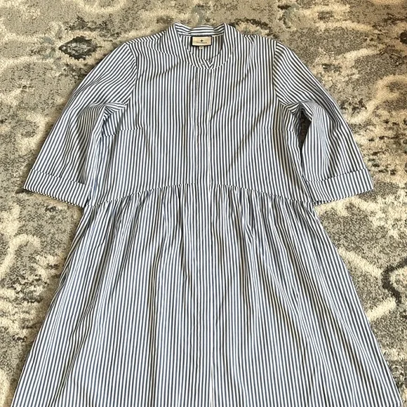 Tuckernuck Women's Striped Royal Shirt Dress Size Medium - Picture 3 of 13